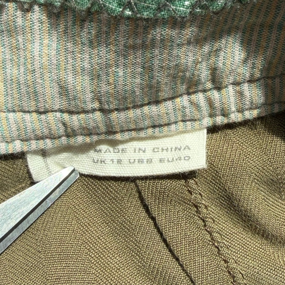 Hei Hei Anthropologie Silk Cotton Cargo Capri Pants Size 8 Olive Green Utility - Picture 6 of 10